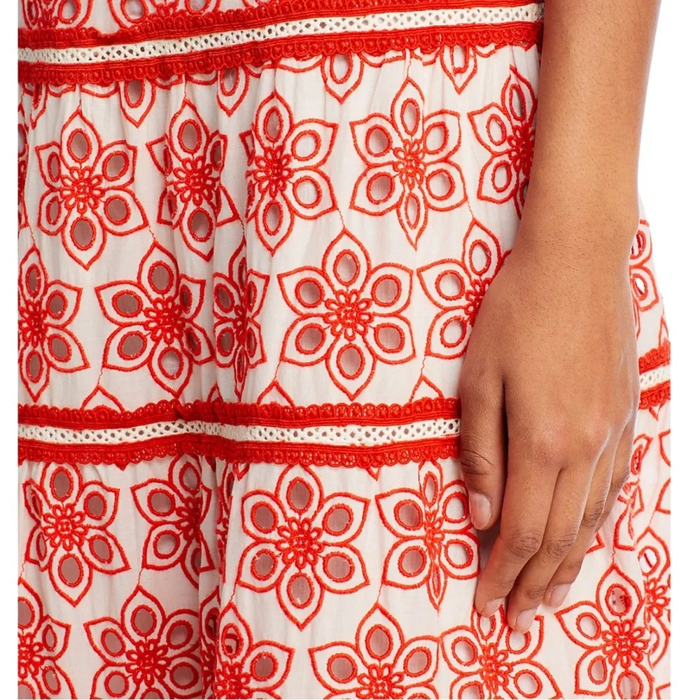 🔖 NWT $795 Alice + Olivia Tawney Eyelet Tiered Maxi Dress - Picture 4 of 12